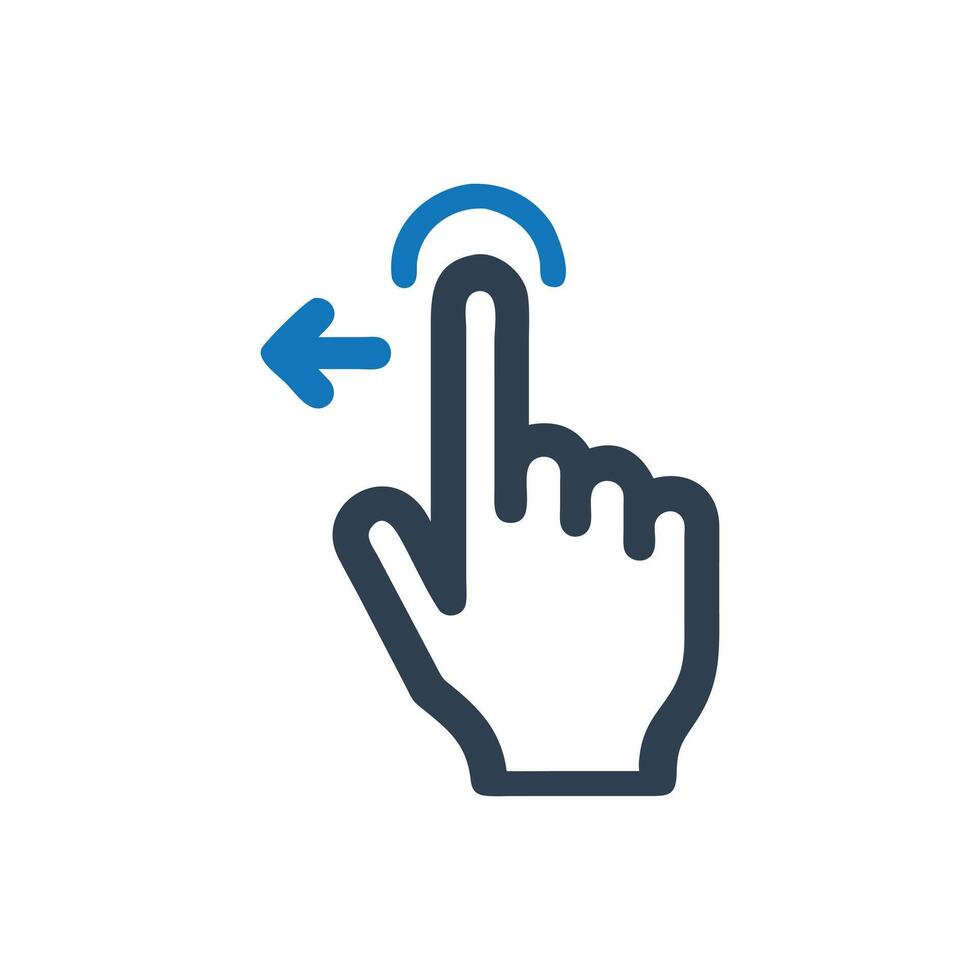Finger swiping with arrow icon vector