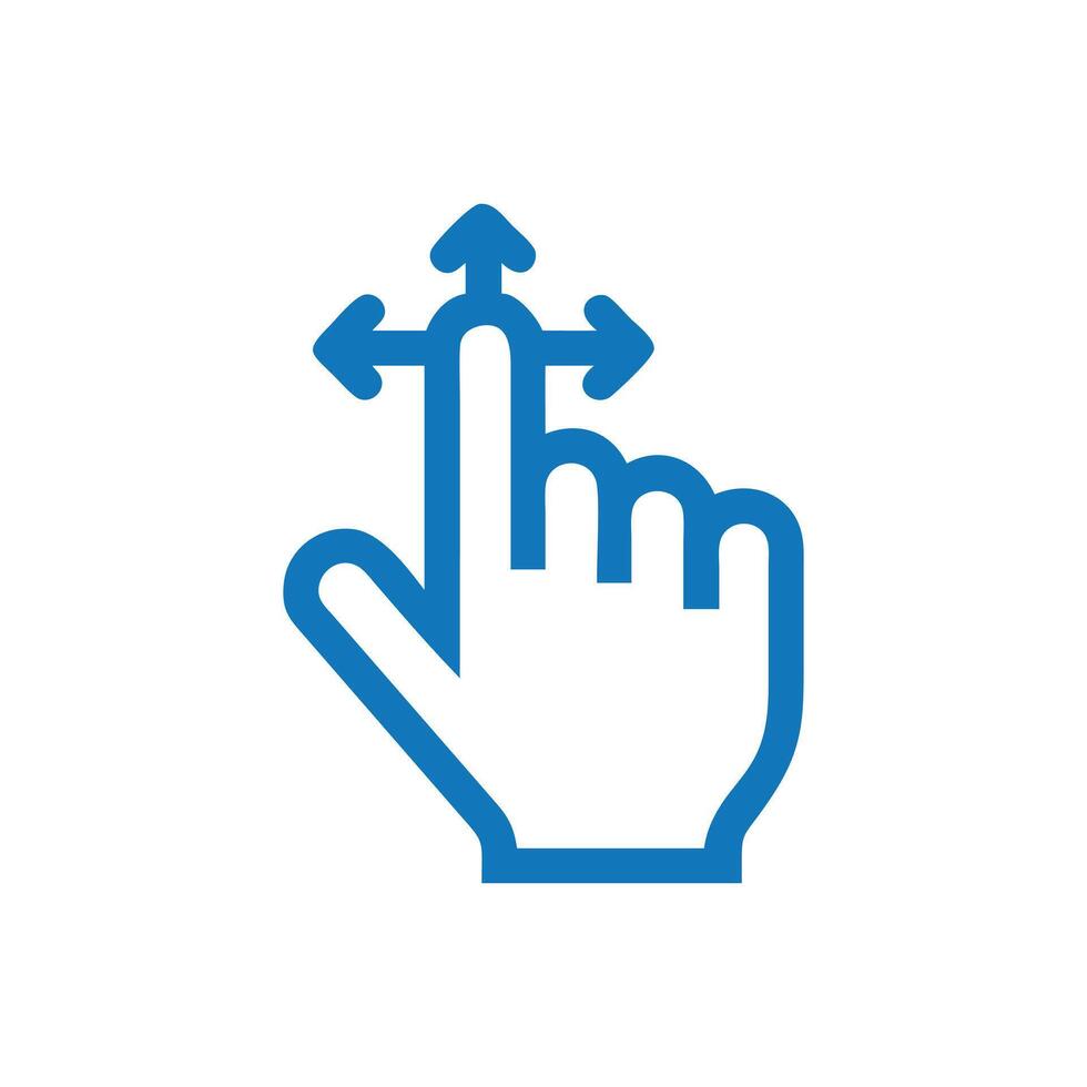 Finger swiping with arrow icon vector