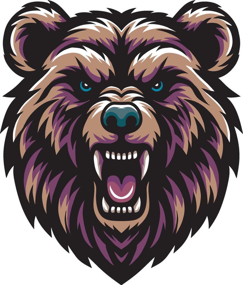 Wild bear head design vector