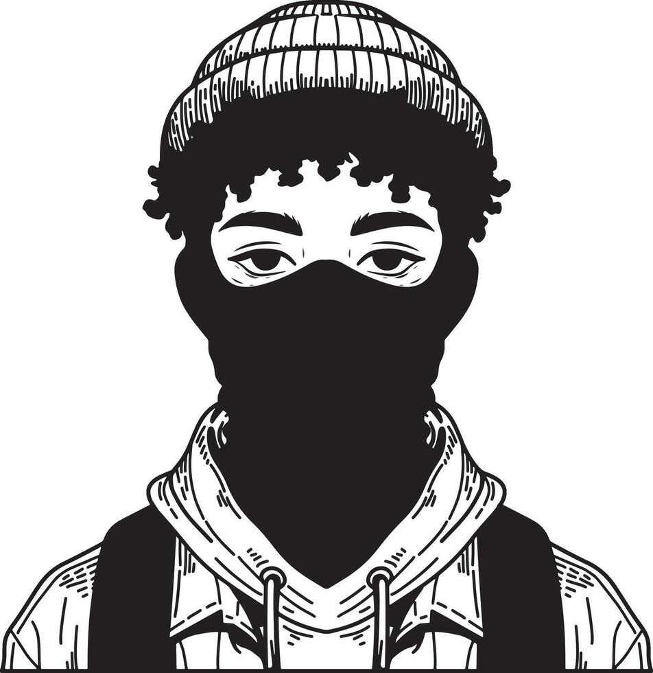 Boy avatar with ski mask design vector