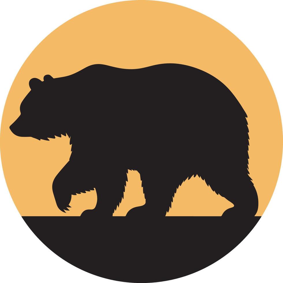 Grizzly bear silhouette design vector