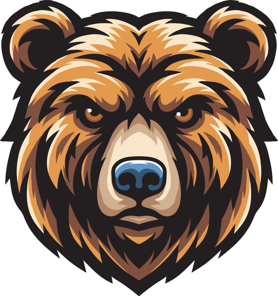 Beast grizzly head design art vector