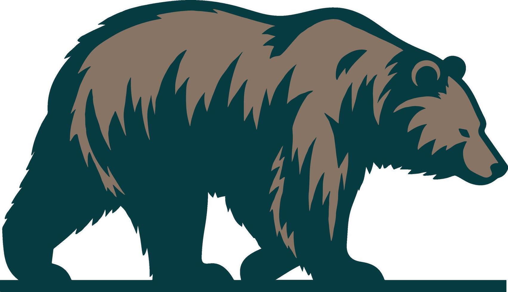 Brown grizzly bear design art vector