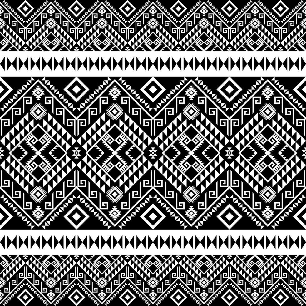 Seamless pattern with tribal aztec ornament. Black and white background. vector