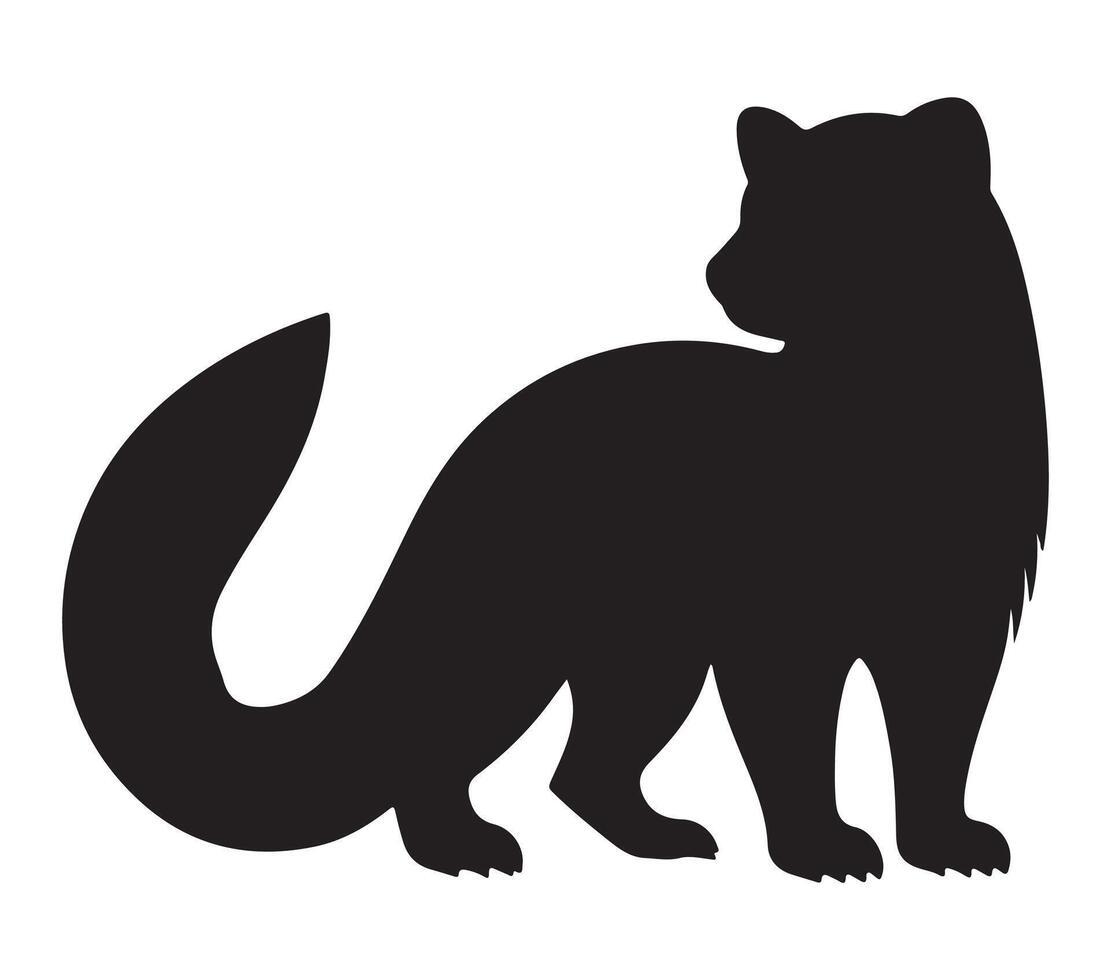 African Palm Civet in silhouette over a white background vector