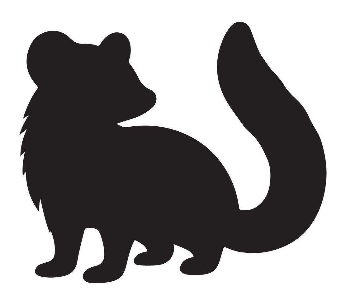 White background silhouette of an African Palm Civet vector