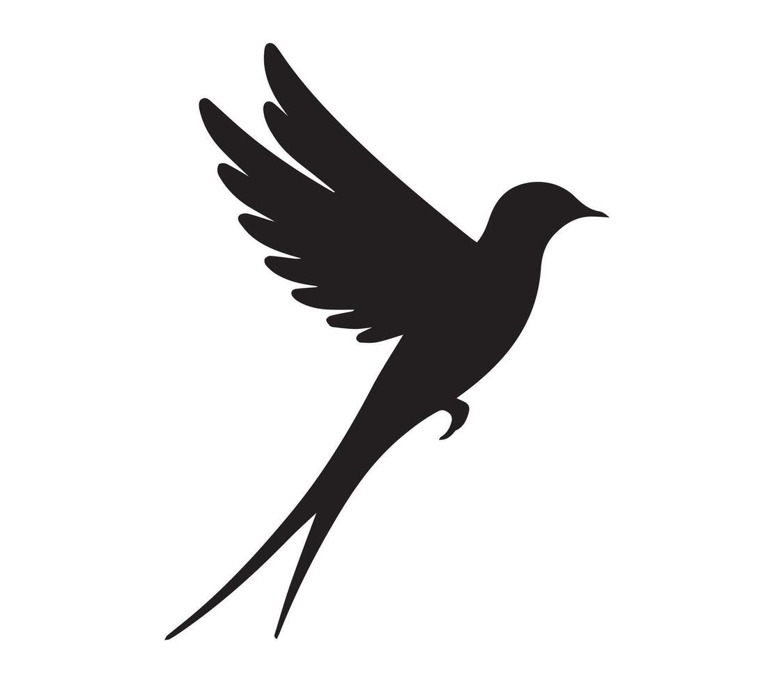 White Backdrop Highlighting African Palm Swift Silhouette vector