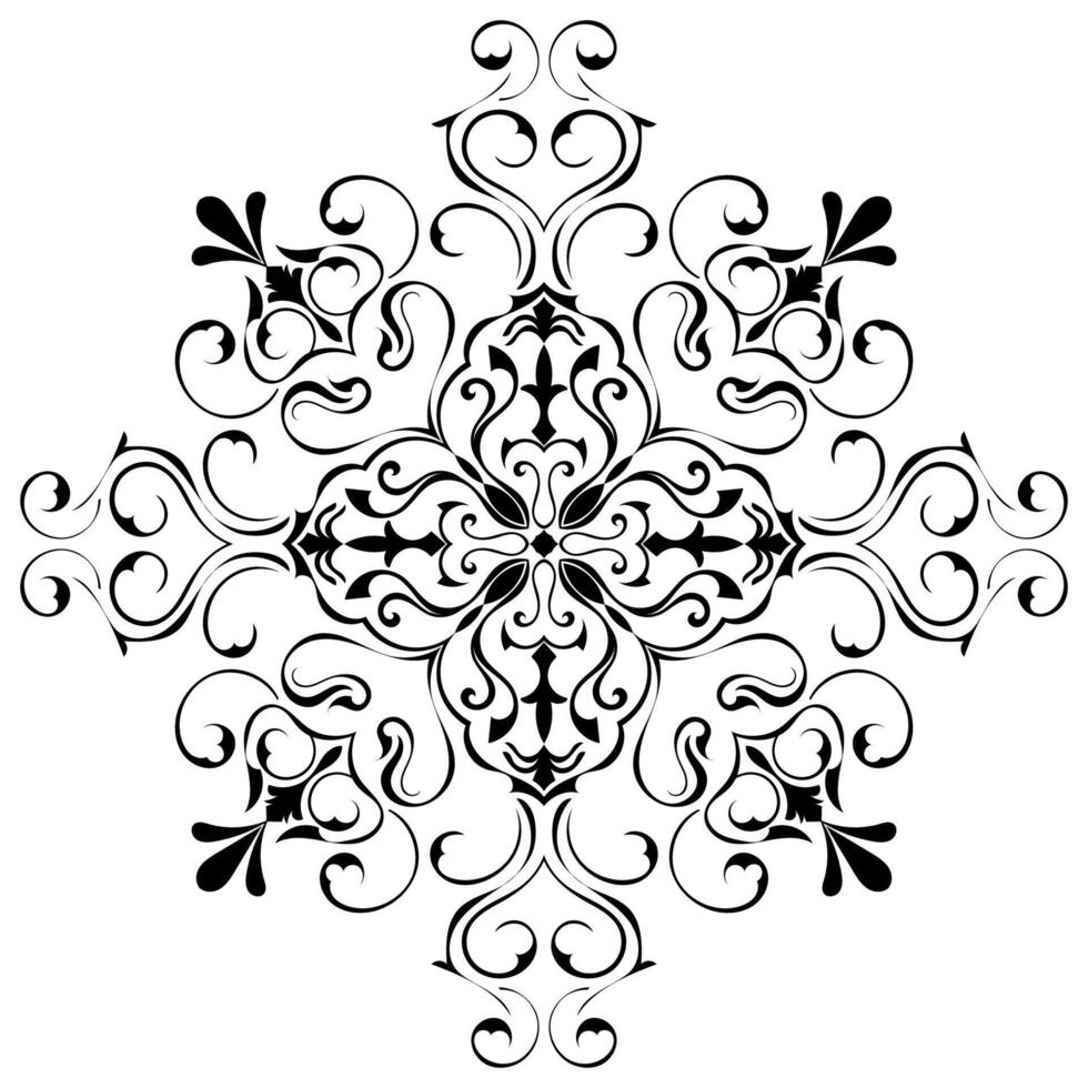 simple abstract mandala pattern Black mandala lines on a white background. vector