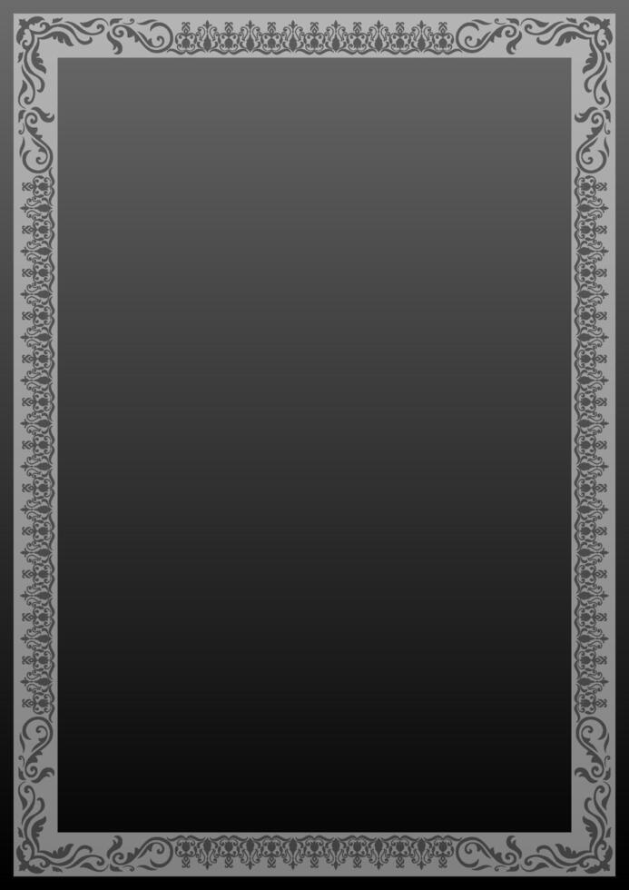 Vintage corner, white Thai era pattern On a black background, an abstract floral pattern rolls. vector
