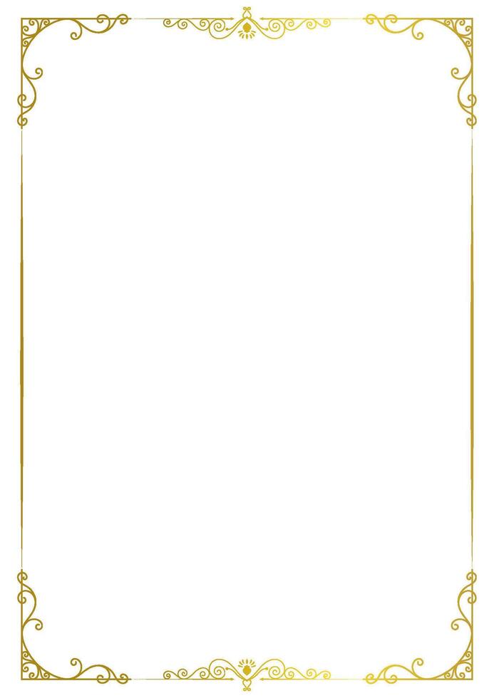vintage gold frame Retro decorative graphic element for golden card vector