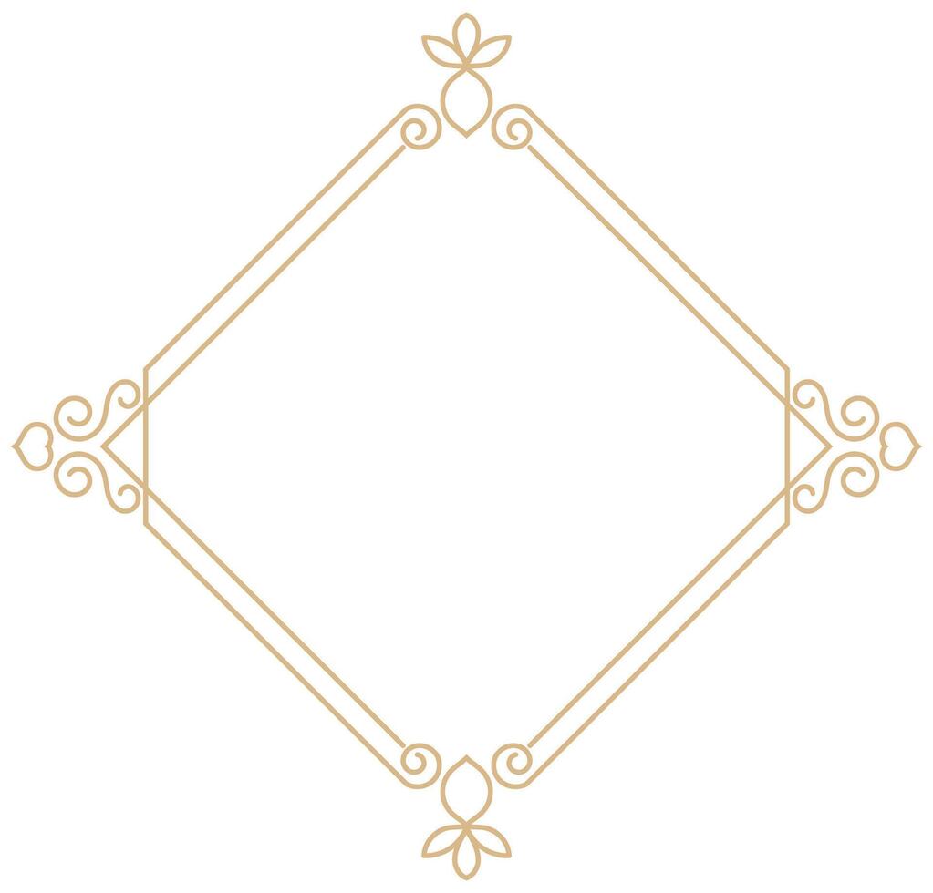 Gradient gold frame vintage horizontal frame Free space for text vector