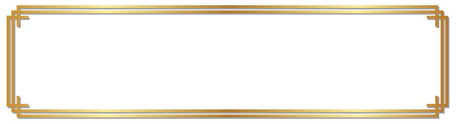 Gradient gold frame vintage horizontal frame Free space for text vector
