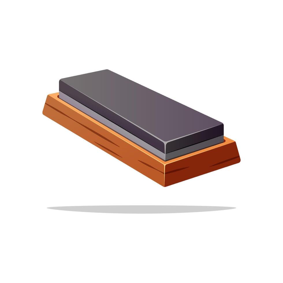 Sharpening whetstone. Sharpening stone isolated on white background. vector