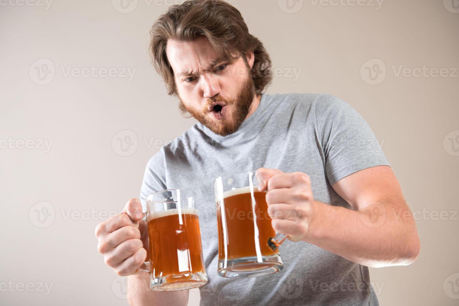 Man and beer photo