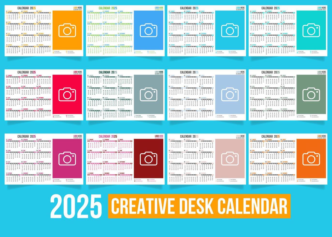 2025 Creative Multicolor One Page Desk Calendar 51213855 Vector Art At 2025 Creative Multicolor One Page Desk Calendar Vector