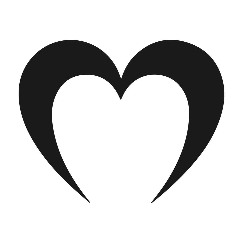 Minimalist Monochrome Heart Icon. Bold, Symmetrical Love Symbol in a Sleek, Modern Design vector