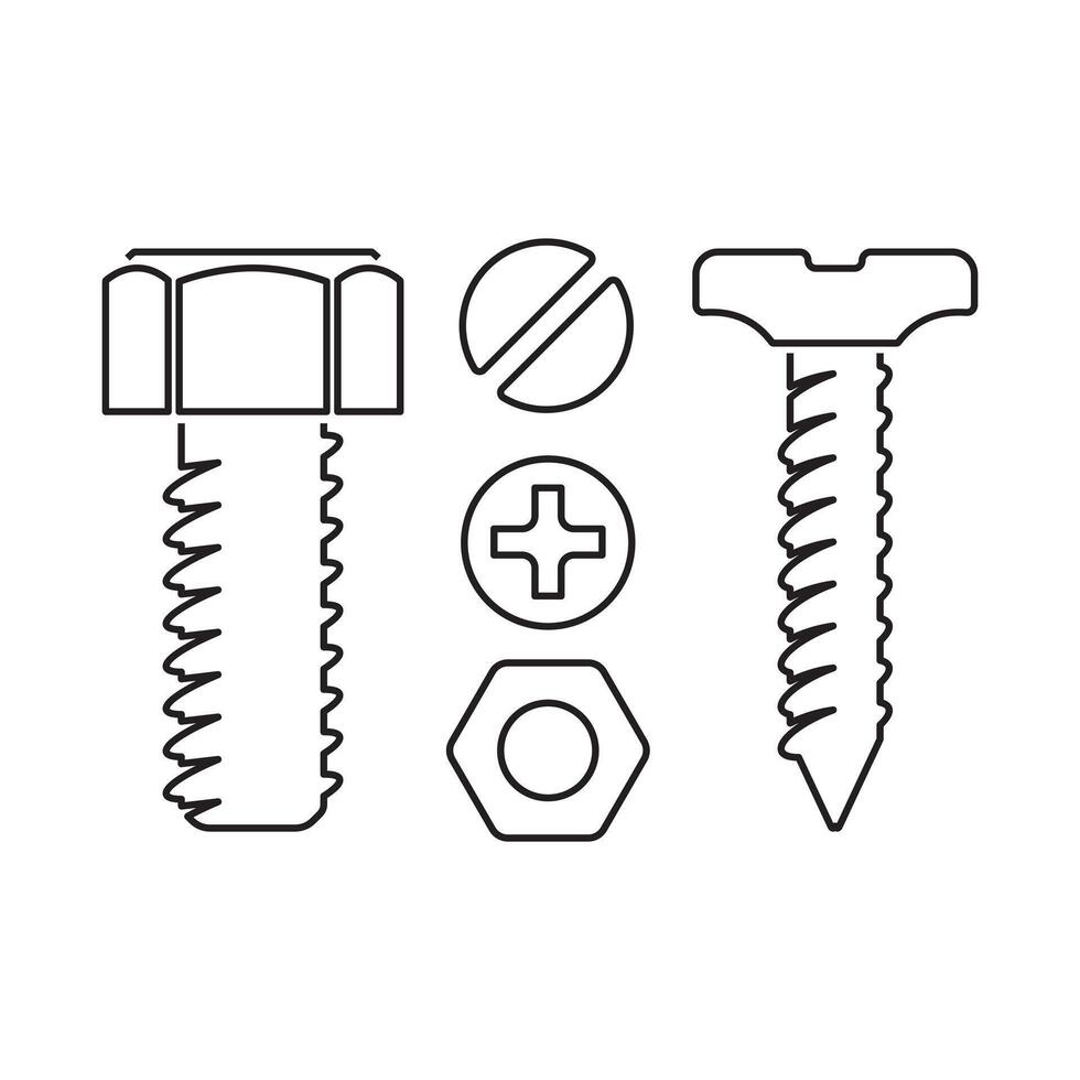 screw bolt icon vector
