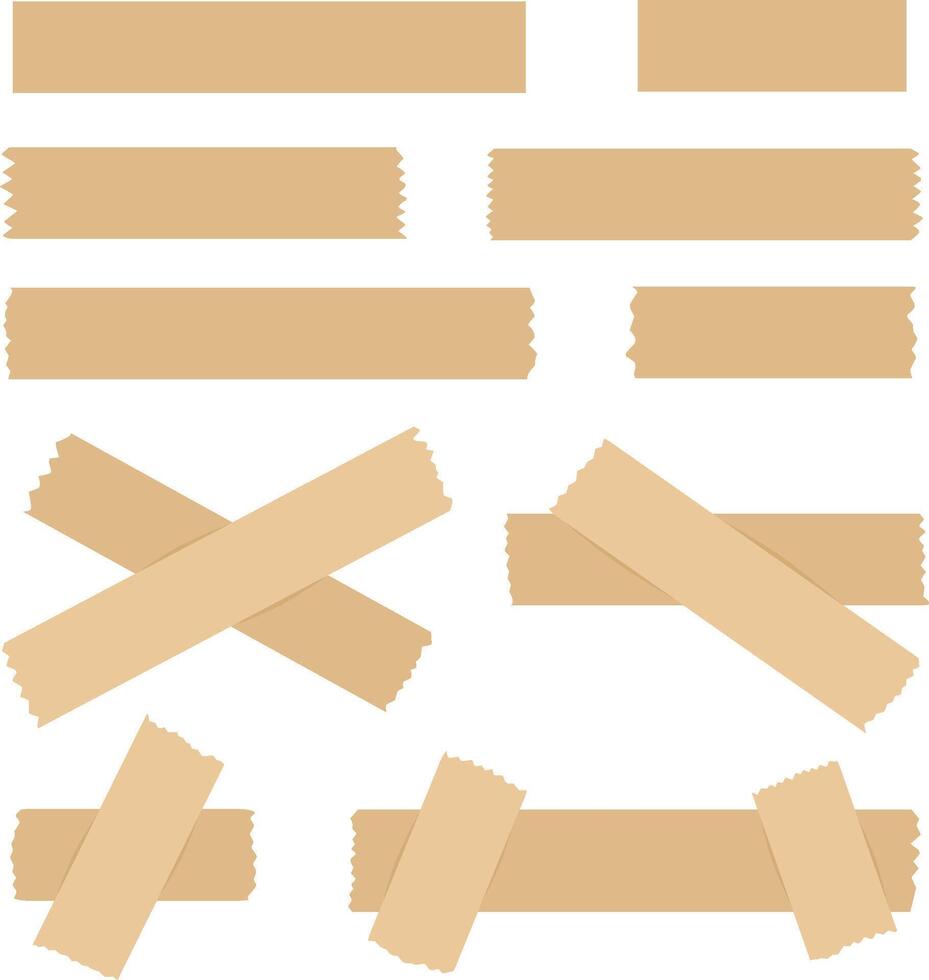Set of Brown Adhesive Tape vector