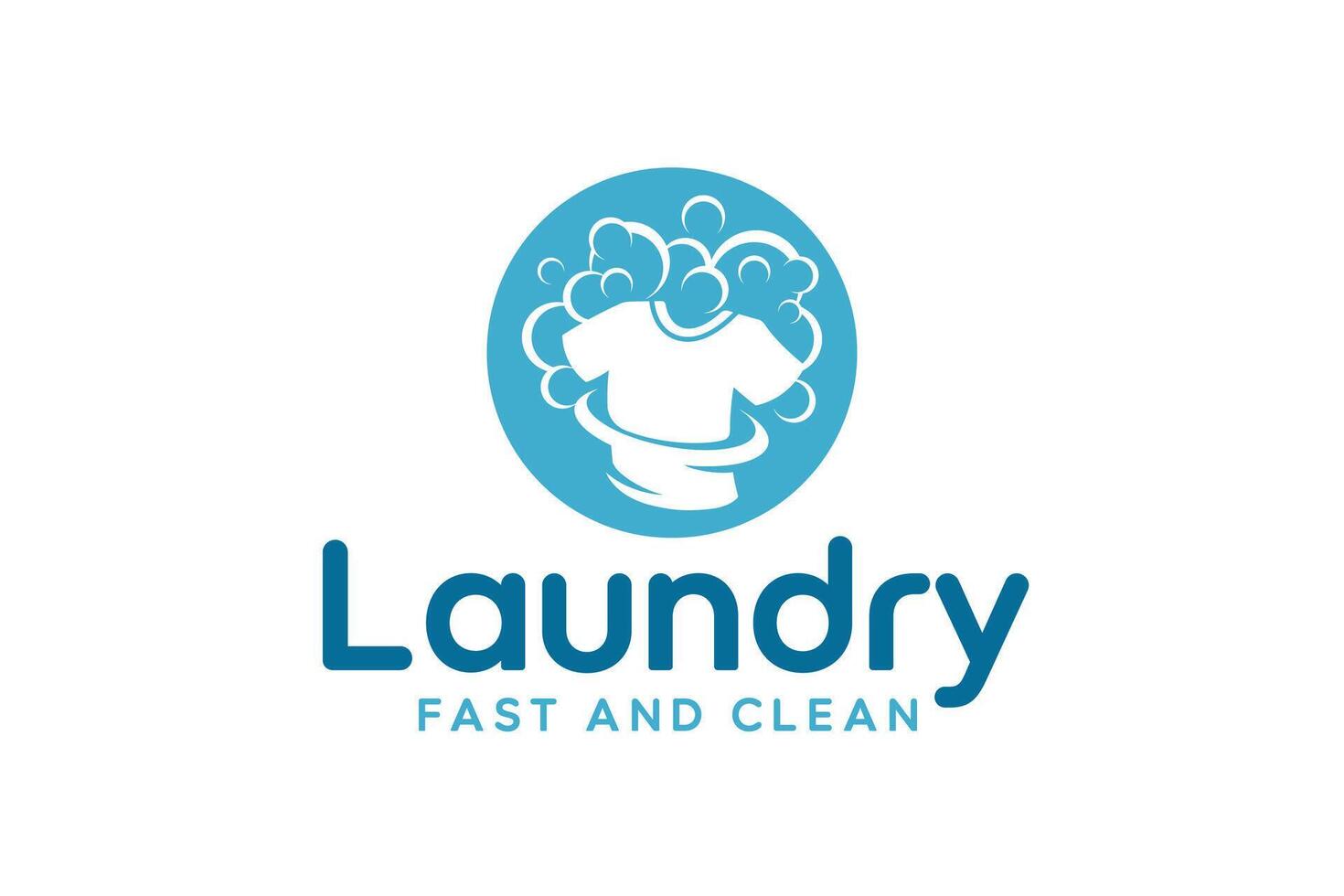 Fast service laundry logo template with a contemporary design. vector
