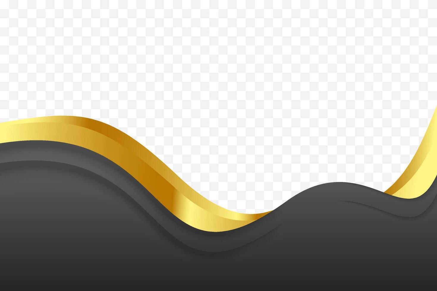 Wavy background border in Black and gold for enhancing headers and footers. vector