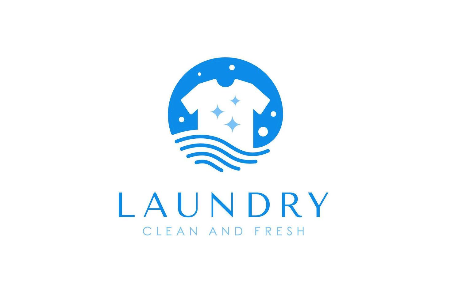 Artistic and simple laundry logo template with essential elements. vector