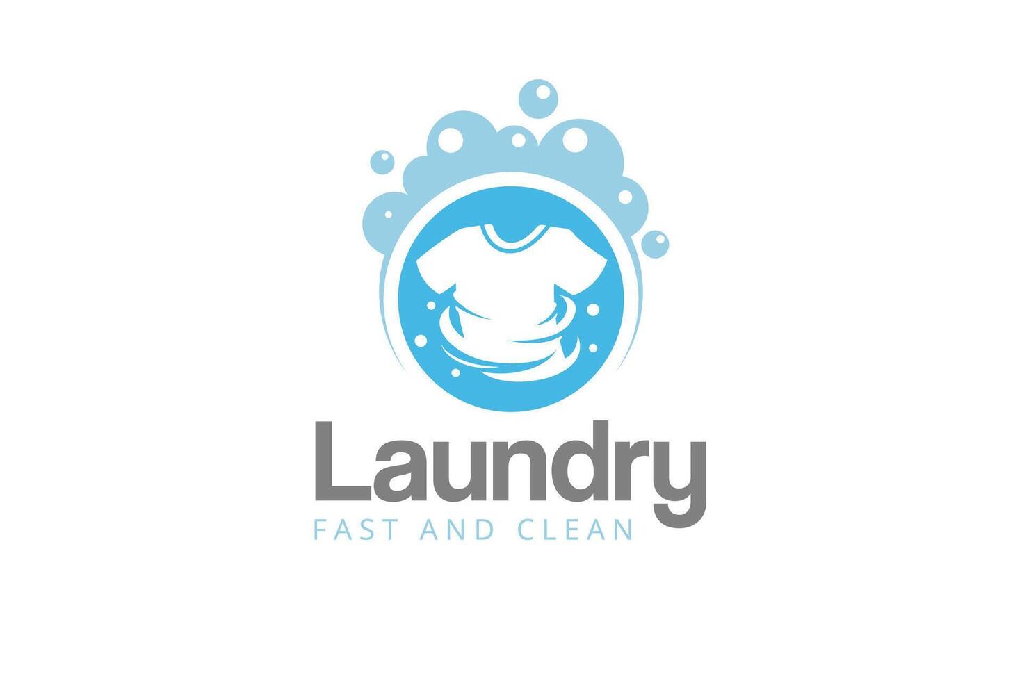 Premium laundry service logo template emphasizing speed and cleanliness. vector