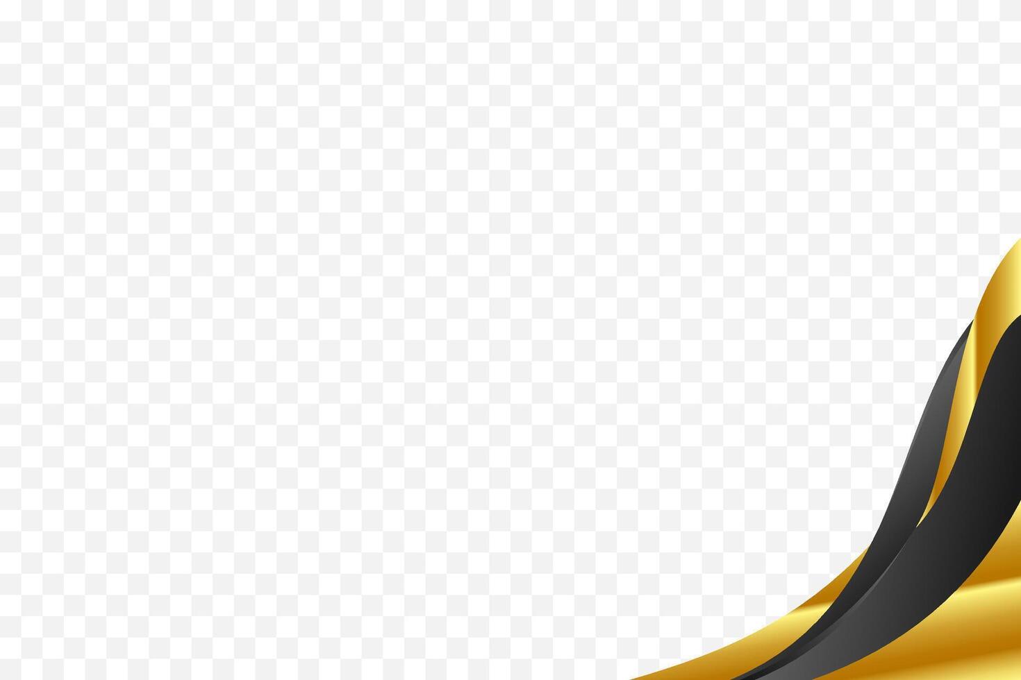 Elegant curved background in Black and gold for sophisticated header and footer decor. vector