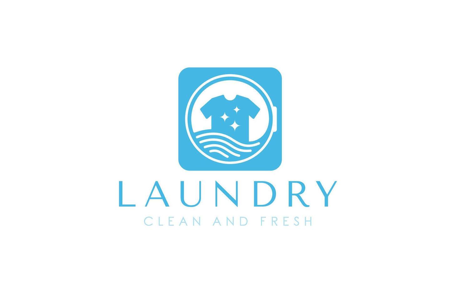 Unique laundry logo template with a combination of clothing and laundry equipment. vector