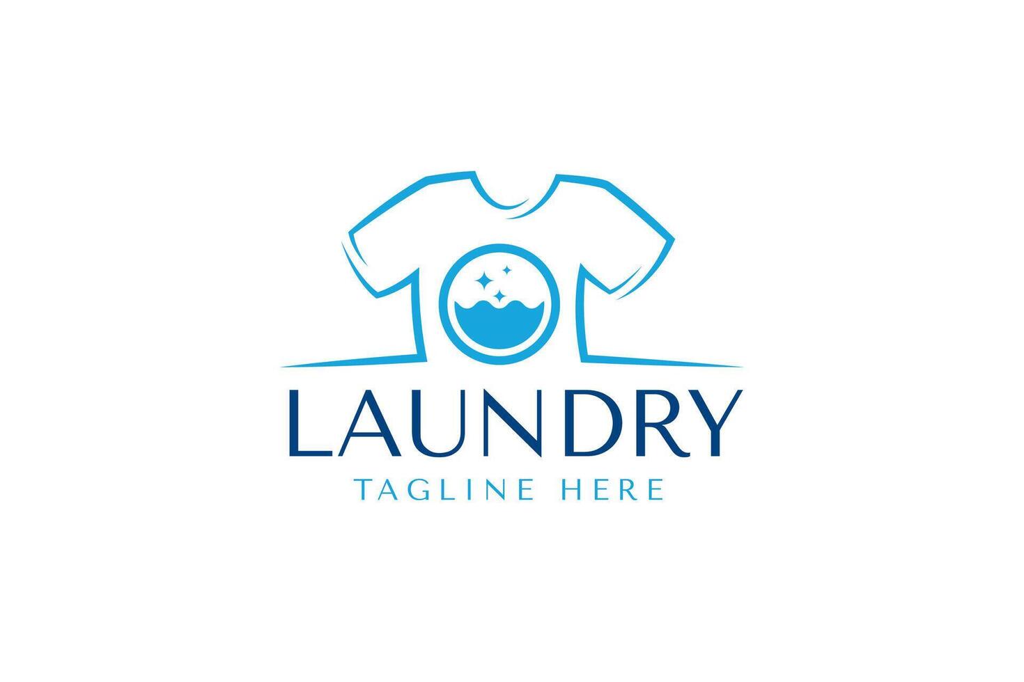 Laundry service logo template featuring a standalone washing machine graphic. vector