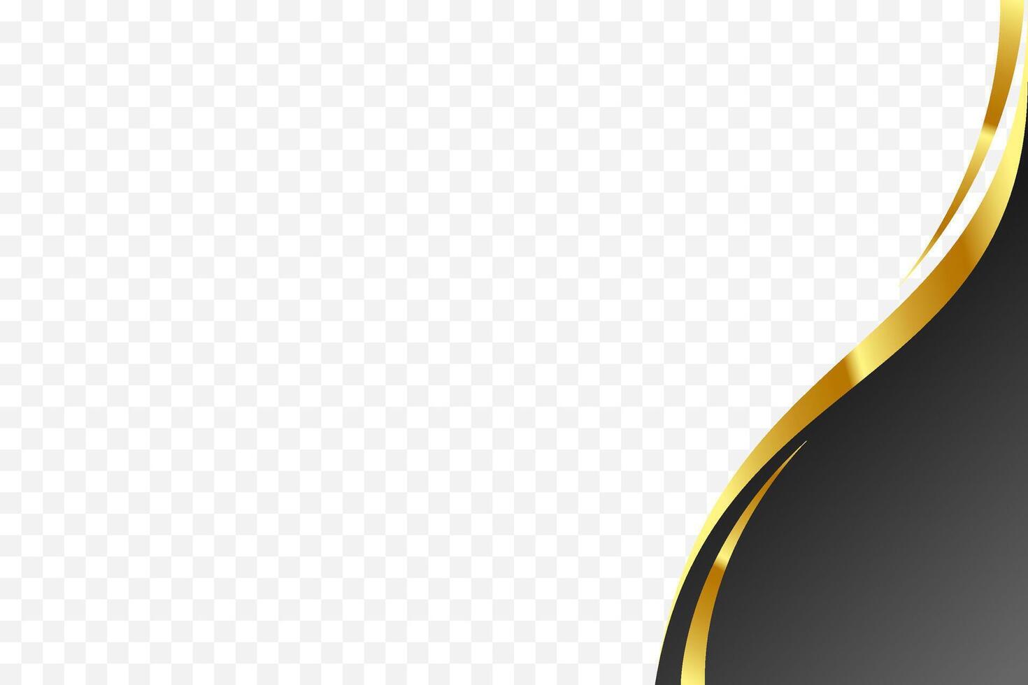 Flowing Black and gold background for sophisticated header and footer border designs. vector