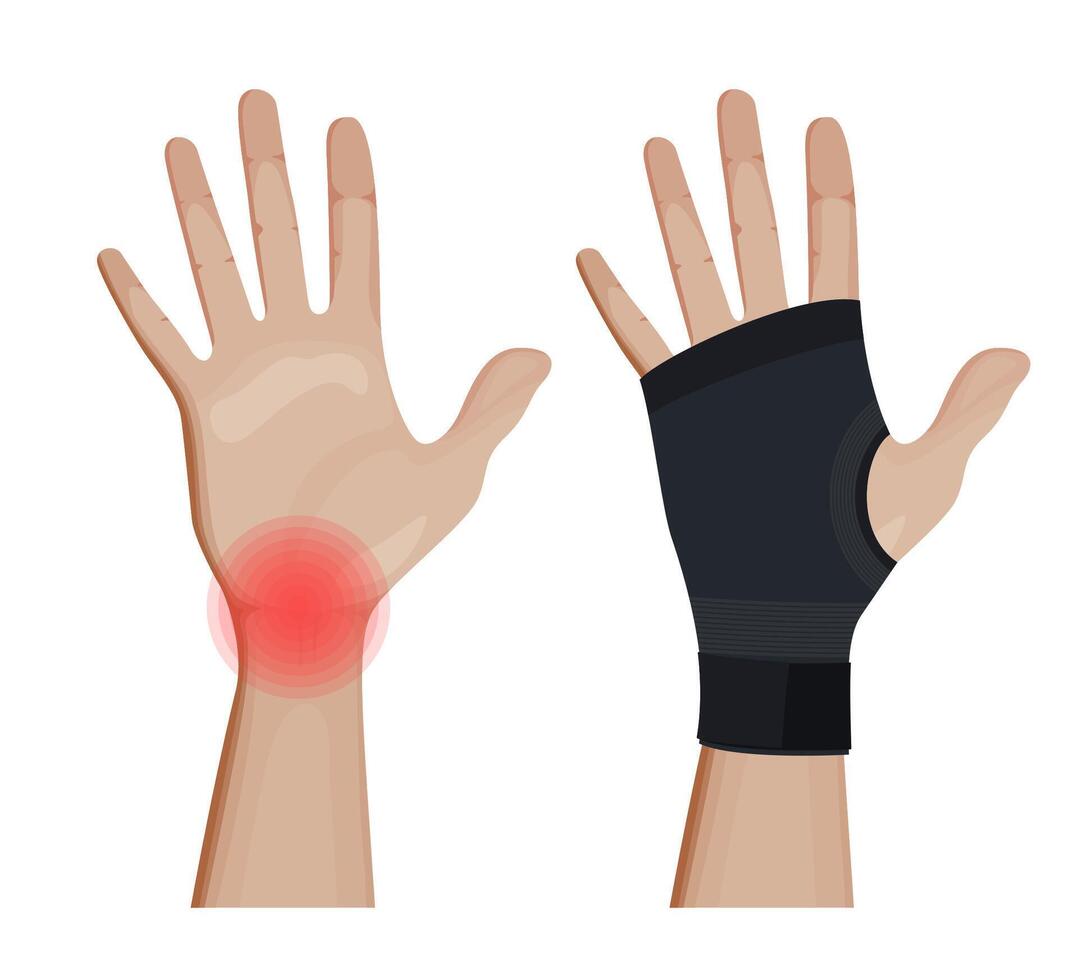 Ergonomic Wrist Brace for Pain Relief vector