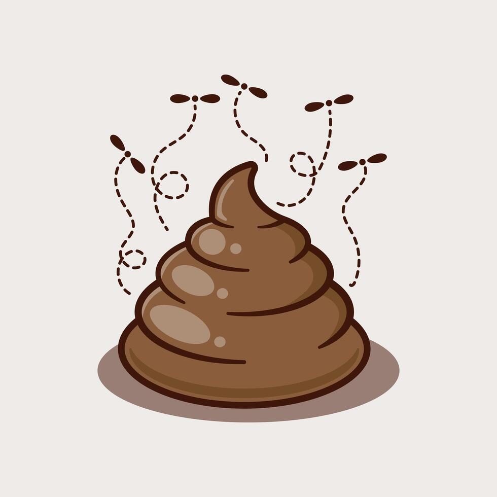 Poop. cartoon illustration. vector
