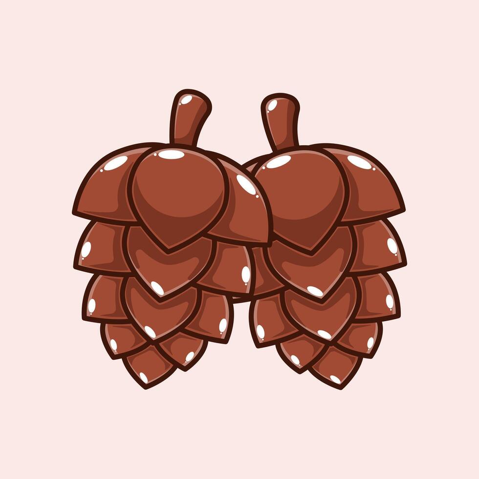 Pinecone. cartoon illustration. vector