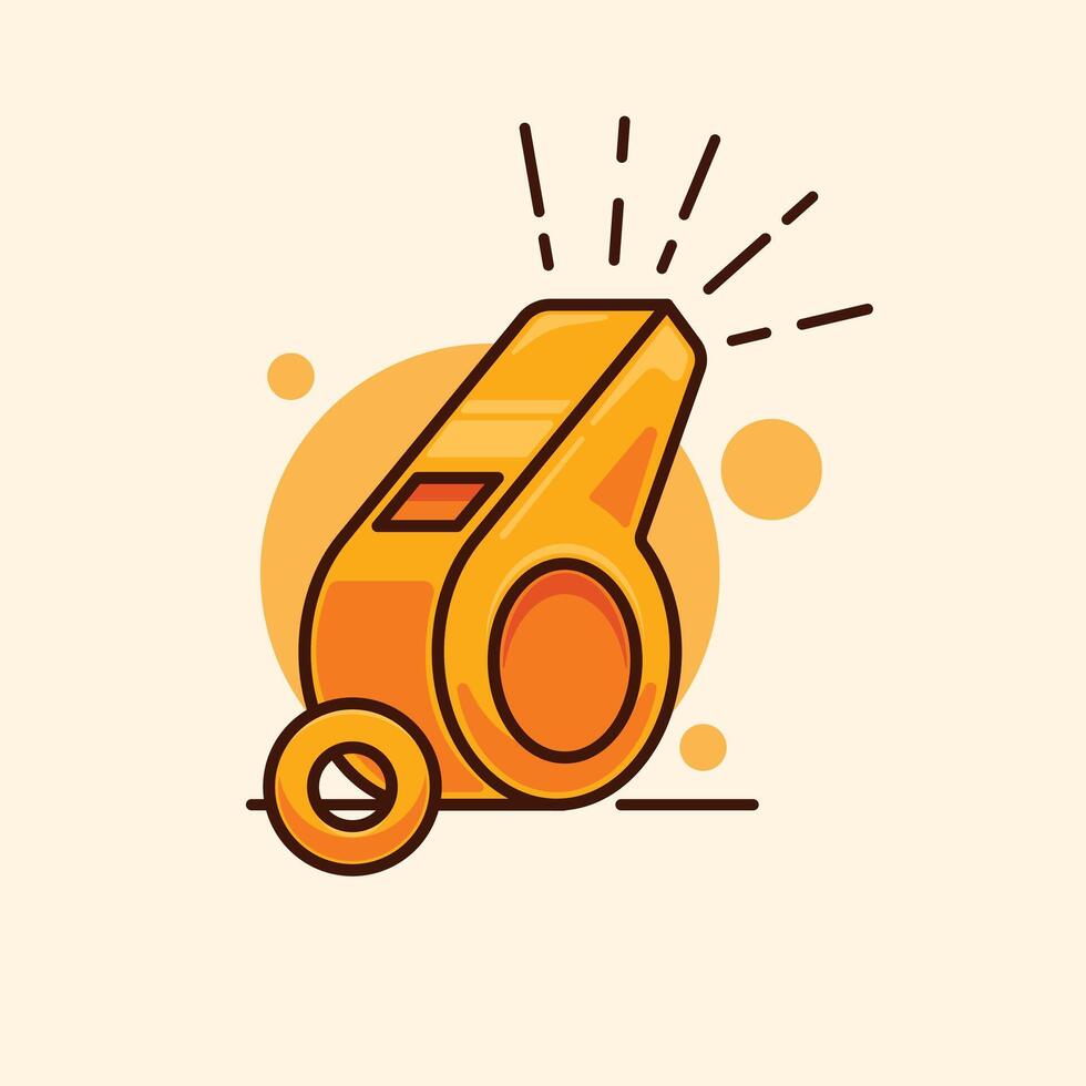 Yellow whistle. cartoon illustration. vector