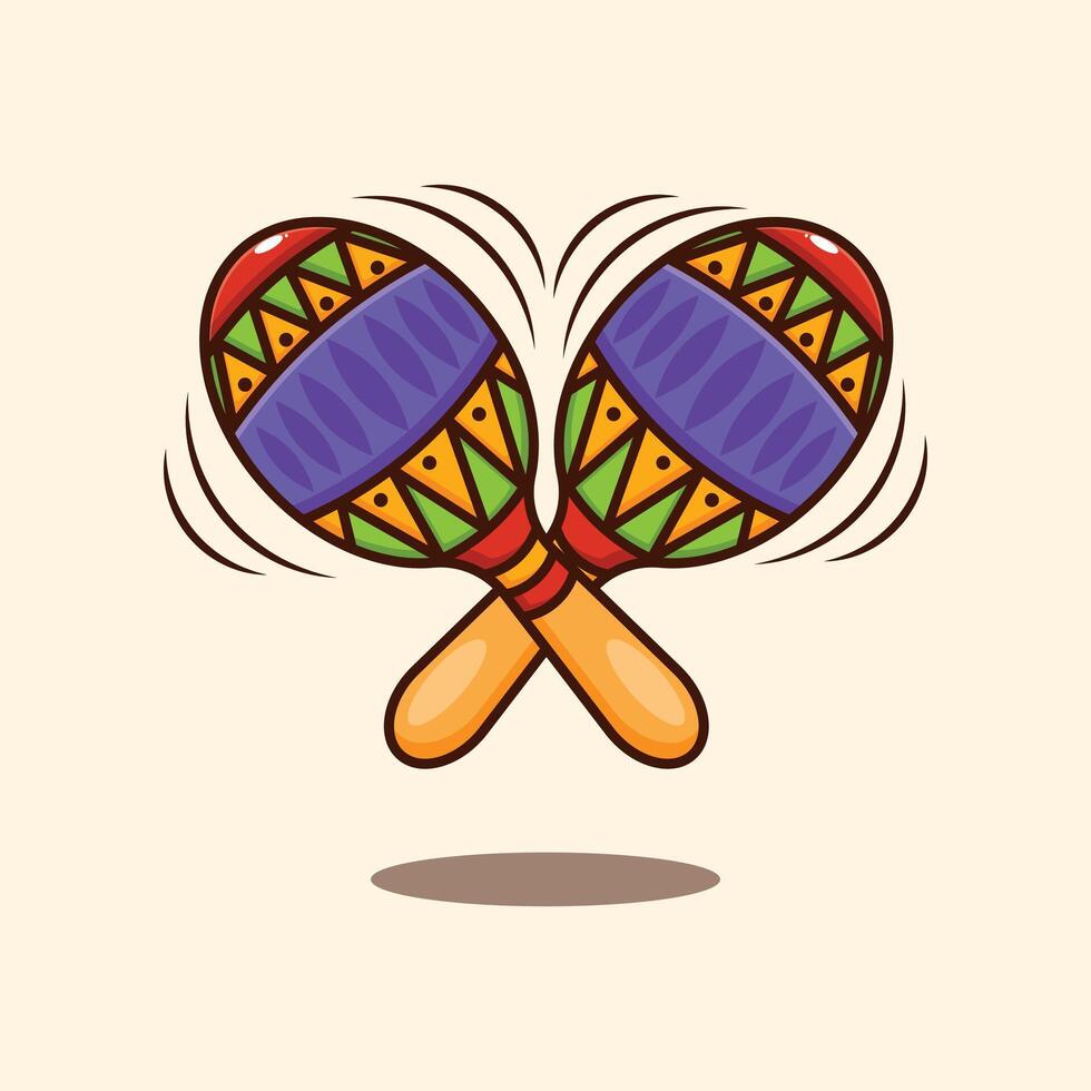 Maracas. cartoon illustration. vector