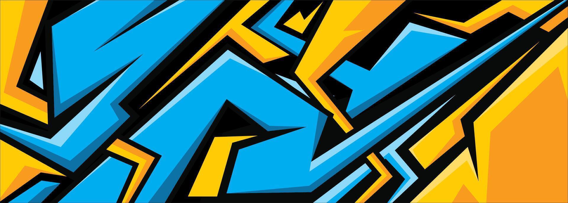 A blue and yellow abstract background with a large blue and yellow design vector