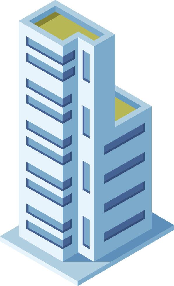 Contemporary office building with a sleek design stands prominently, showcasing its modern architecture and urban presence vector