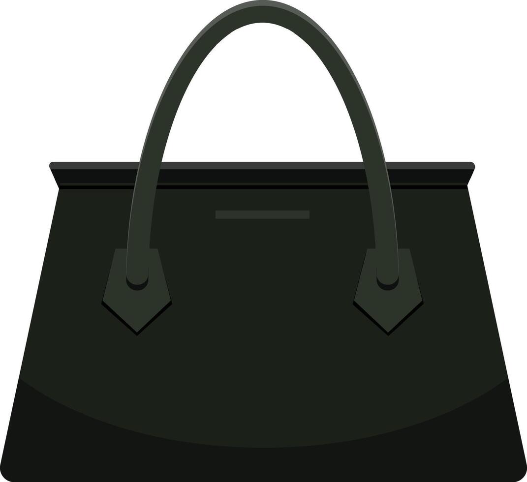 Sophisticated black leather handbag, showcasing a minimalist design and impeccable craftsmanship, ideal for the modern woman seeking both style and functionality vector