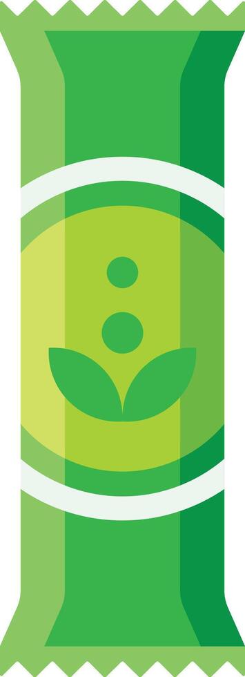 Green packaging bag with leaf logo, perfect for presenting your packaging design for snacks, powder product, or other organic products vector