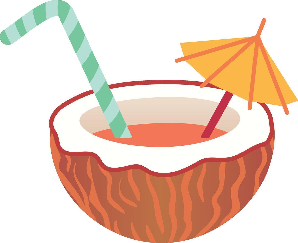 Refreshing and tropical, this illustration captures the essence of a perfect beach getaway, inviting you to unwind and enjoy the sweetness of summer vector