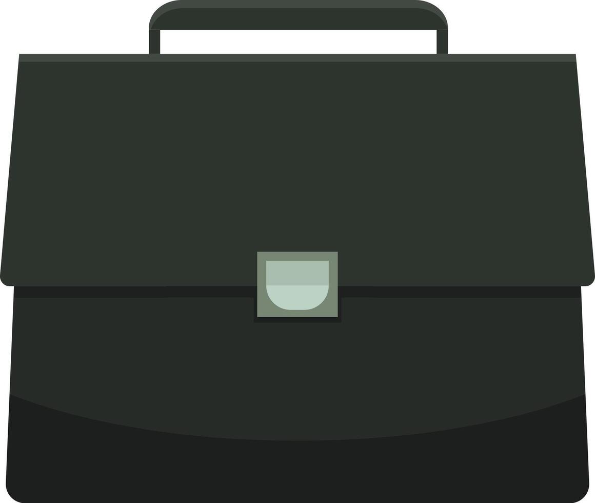 Classic and elegant black leather briefcase, symbolizing professionalism, business, and the corporate world. Perfect for projects related to work, finance, or legal matters vector