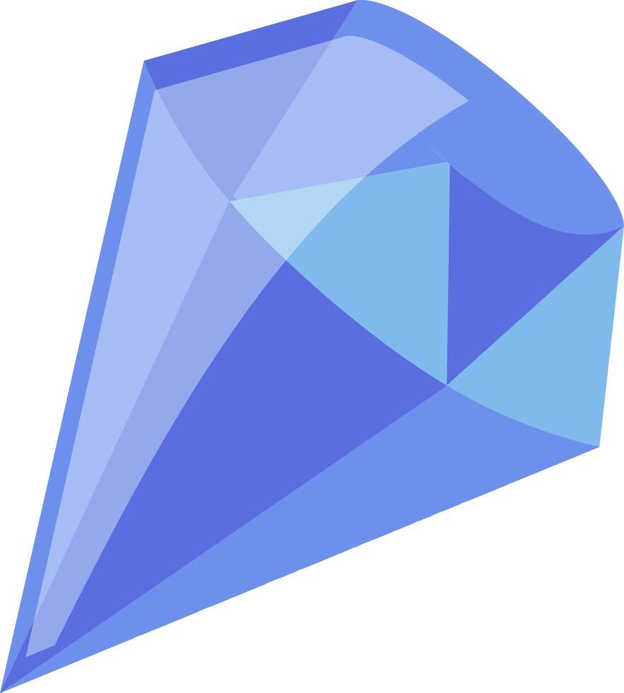 A striking illustration showcases a blue diamond gem with intricate facets and reflections emphasizing its clarity and brilliance in a simple yet elegant manner vector