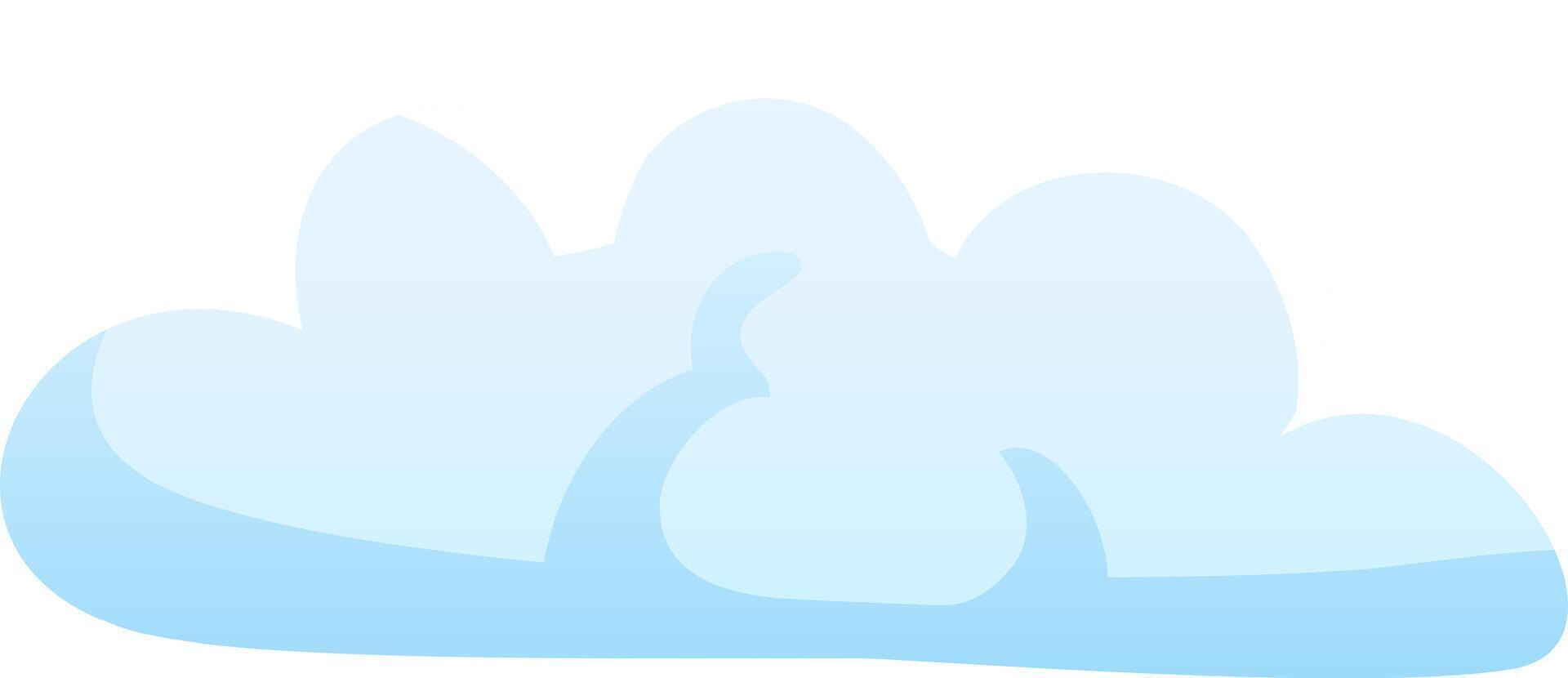 Soft blue clouds float gently in the sky creating a peaceful atmosphere. The illustration captures the essence of tranquility and calmness found in nature vector