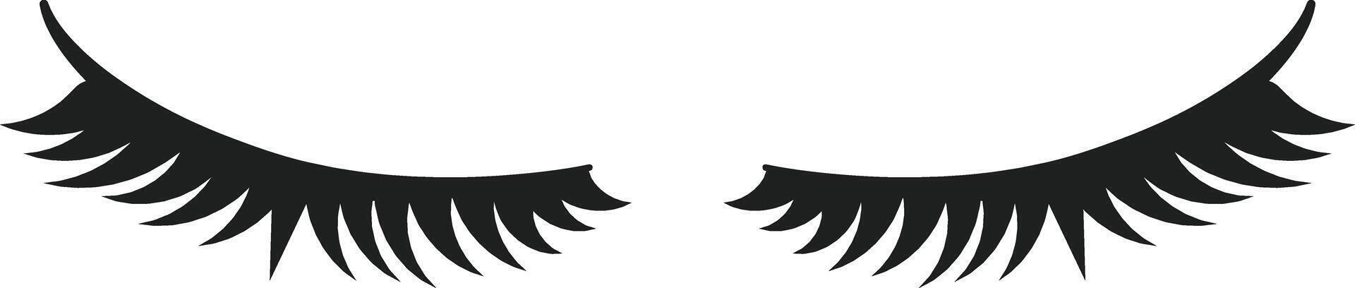 The design features a pair of striking black eyelashes that emphasize beauty and style ideal for use in various creative projects related to makeup vector