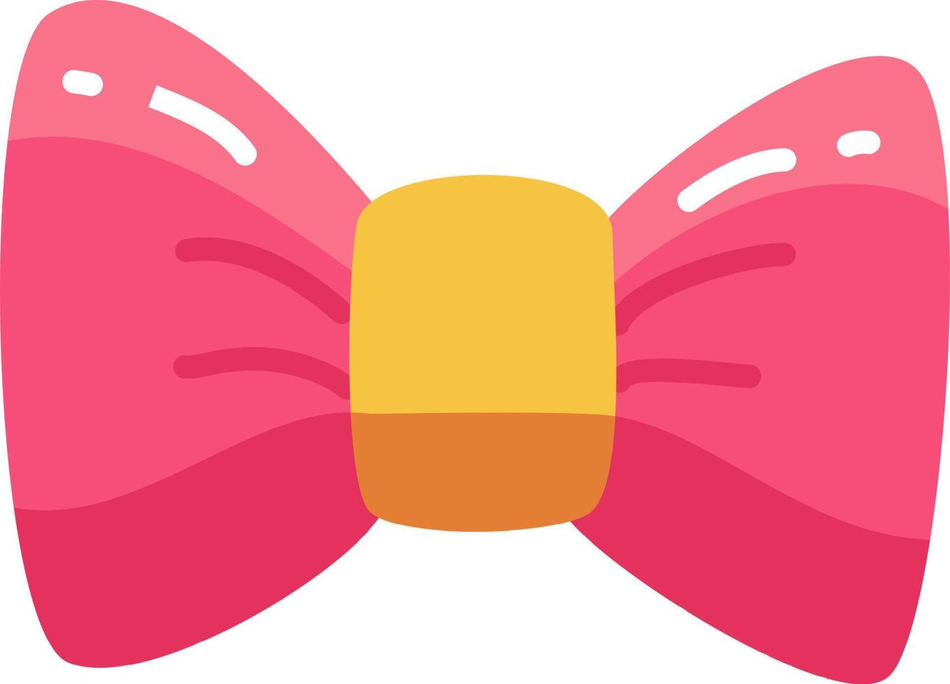 This vibrant pink bow with a yellow center is perfect for various craft projects fashion accessories or hair embellishments adding a cheerful touch to any item vector