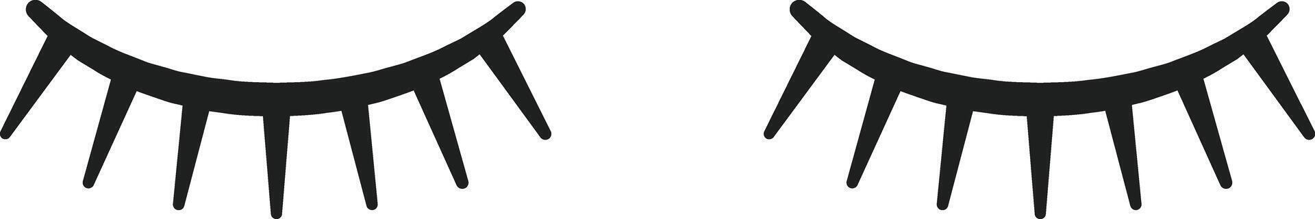Two artistic black eyelash designs showcase stylish and elegant attributes ideal for makeup inspiration or beauty aesthetics emphasizing creativity in cosmetic expression vector