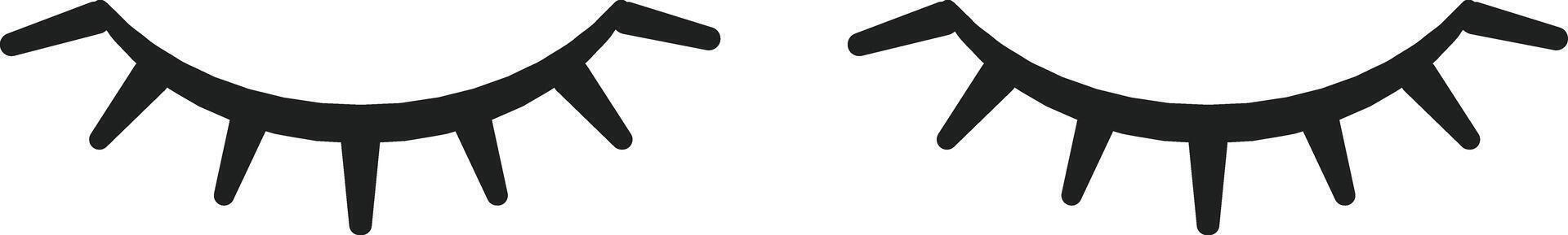 Two black eyelash illustrations feature a playful and artistic design ideal for beauty related themes cosmetics branding or creative projects vector