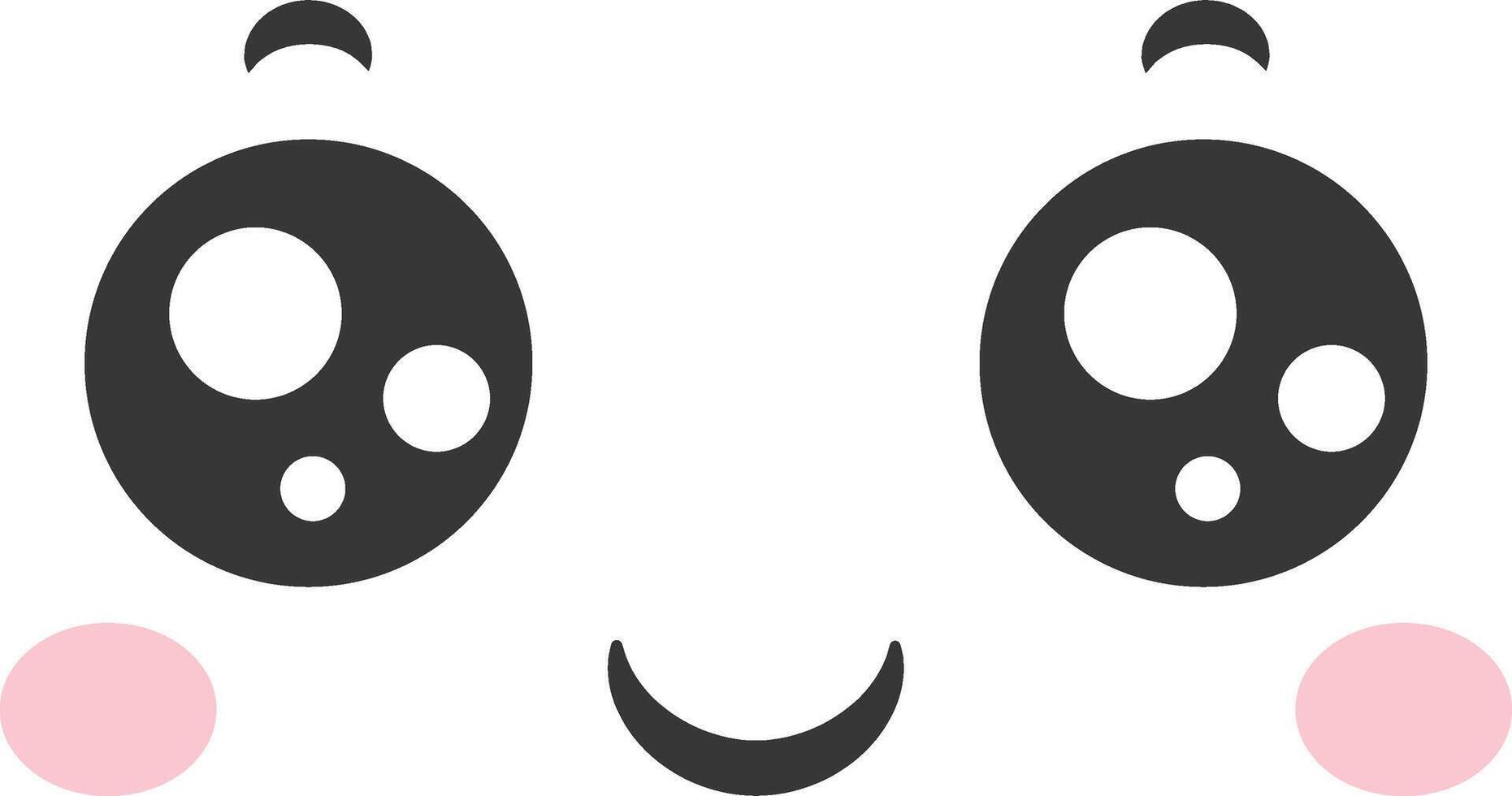 A cheerful illustration features a sweet face with big expressive eyes and a light smile evoking a sense of joy and innocence perfect for childrens themes vector