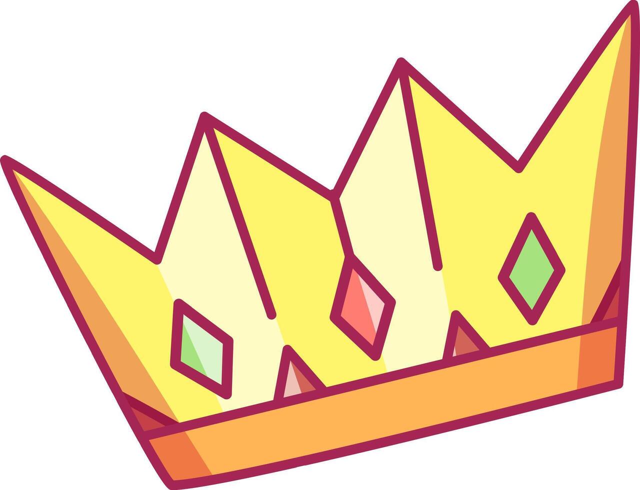 This vibrant cartoon crown showcases playful design elements with geometric shapes and bright colors suitable for childrens events or themed decorations vector