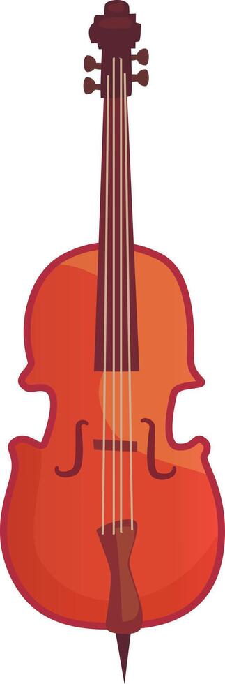 The illustration features a vibrant violin with a polished finish. It highlights the instruments curves and strings presenting it as a symbol of musical artistry and passion vector